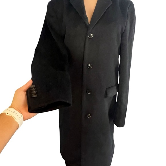 Scotch & Soda Blue Black Wool Blend Pea Coat - Picture 4 of 14